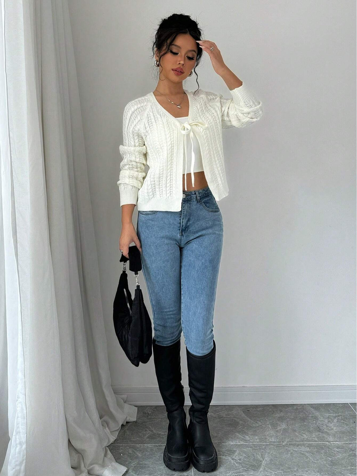 Long Sleeved Knitted Sweater for Women