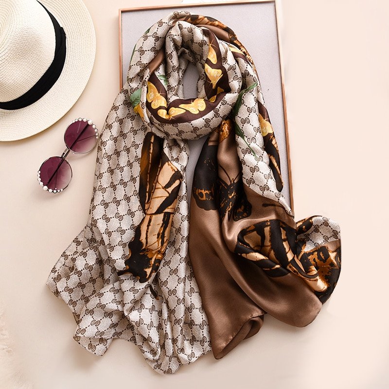 Stay Warm in Style with Floral Silk Scarf
