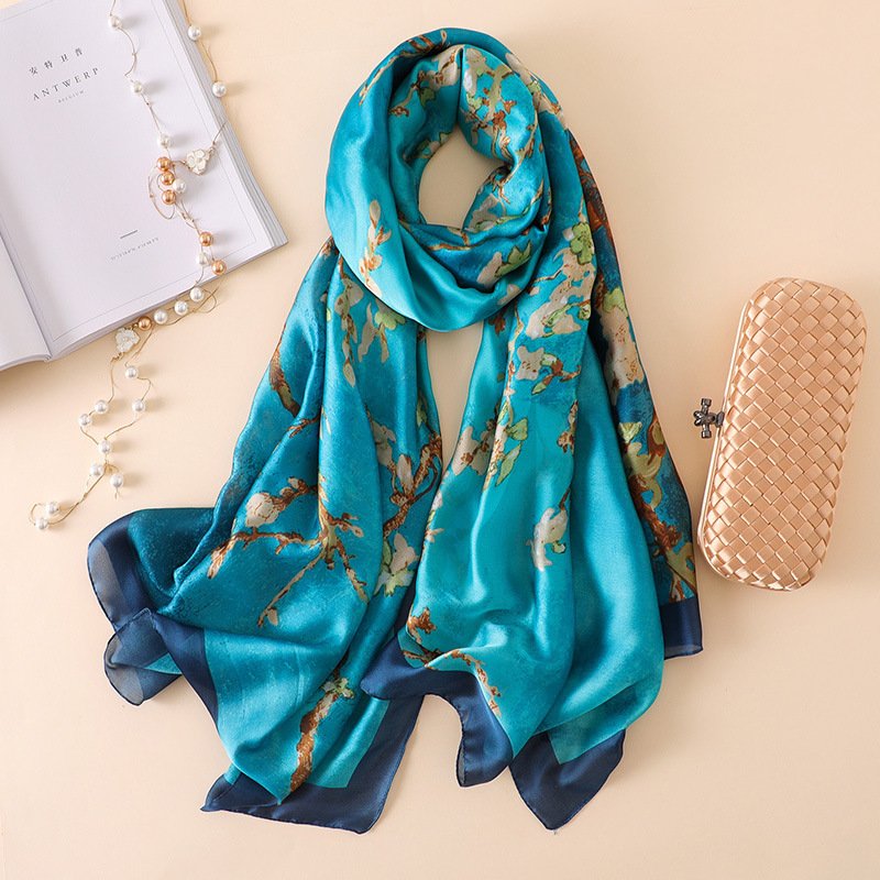 Soft Silk Travel Scarf for Sun Protection
