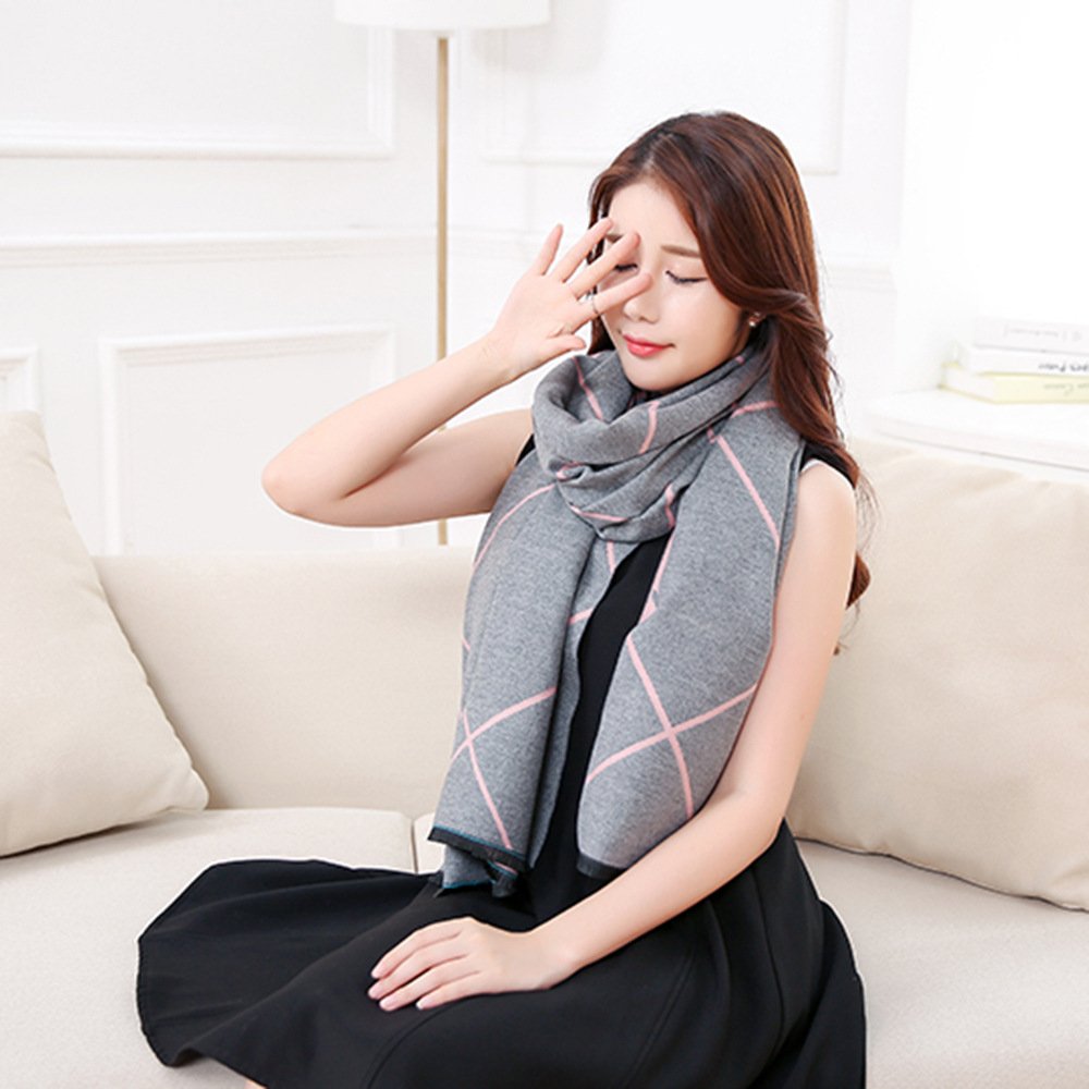 Stay Warm with Grid Wrap Scarf