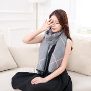 Stay Warm with Grid Wrap Scarf