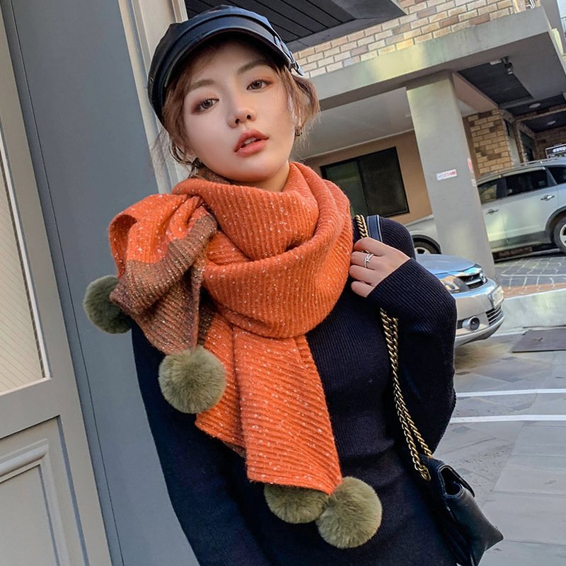 Dual-Use Color Matching Shawl Scarf