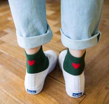 Cozy Love Heart Cotton Socks for Women