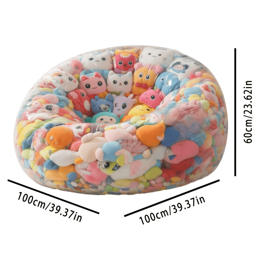 Large Capacity Transparent Doll Storage Bag with Zipper Closure