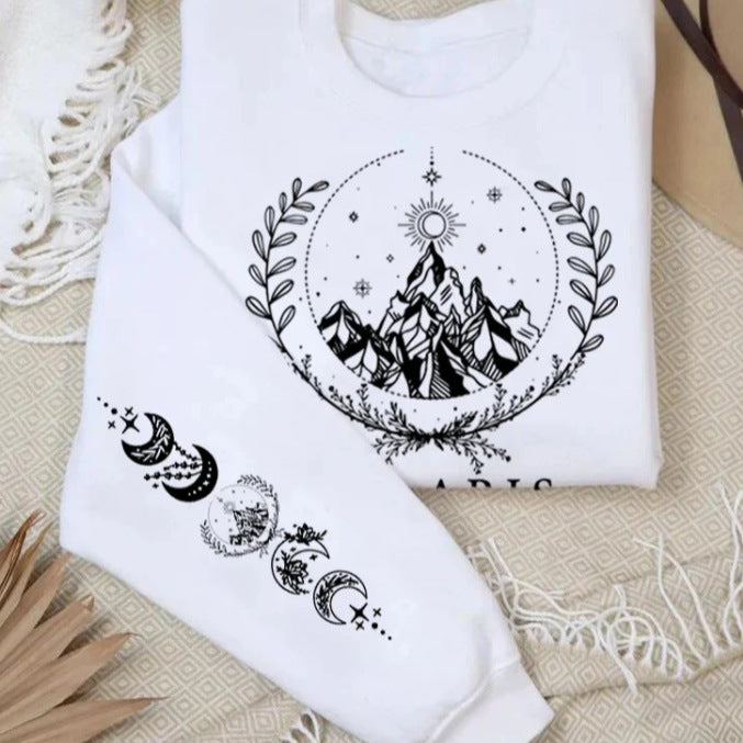 Chic Casual Round Neck Cotton Streetwear Sweater