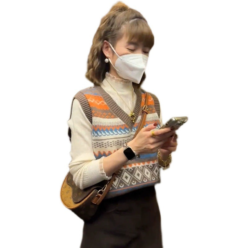 French-style Vintage Knitted Vest for Women