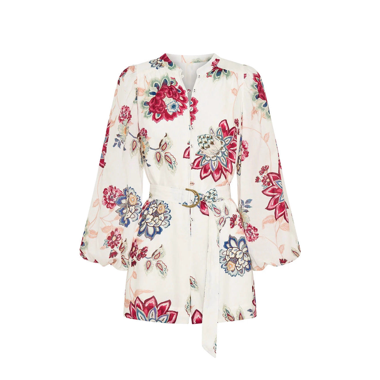 Floral Linen Crop Jumpsuit Elegant Cardigan Shirt