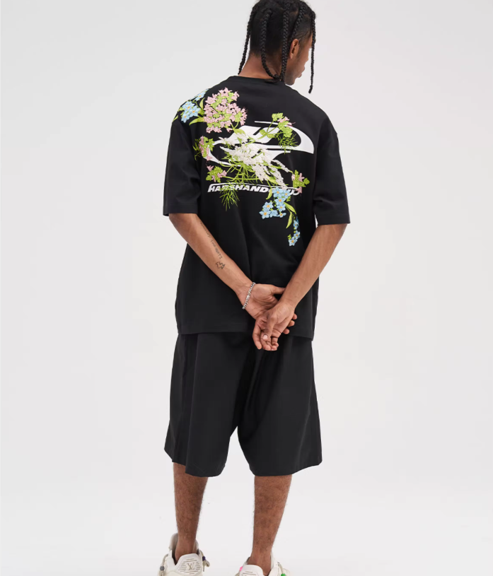 Floral Embroidered Cotton Short-Sleeve T-Shirt