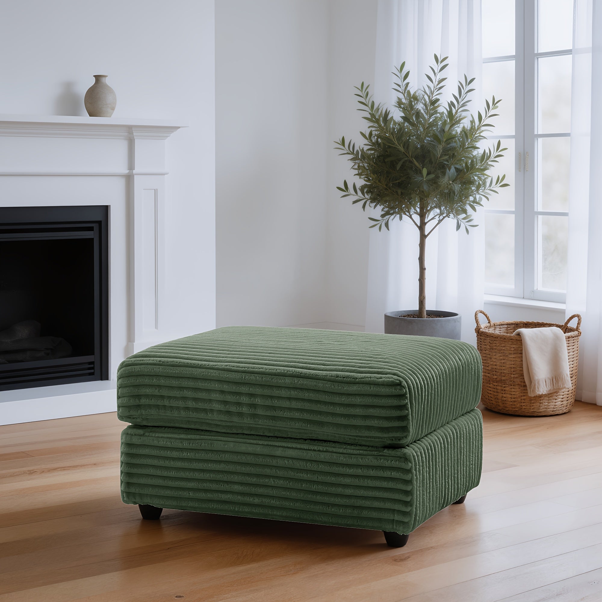 Left chaise L-shaped sectional sofa with memory foam cushions and corduroy upholstery