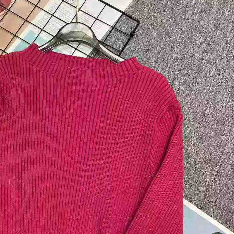 Womens Solid-color Casual Fashionable Minimalist Knitted Top