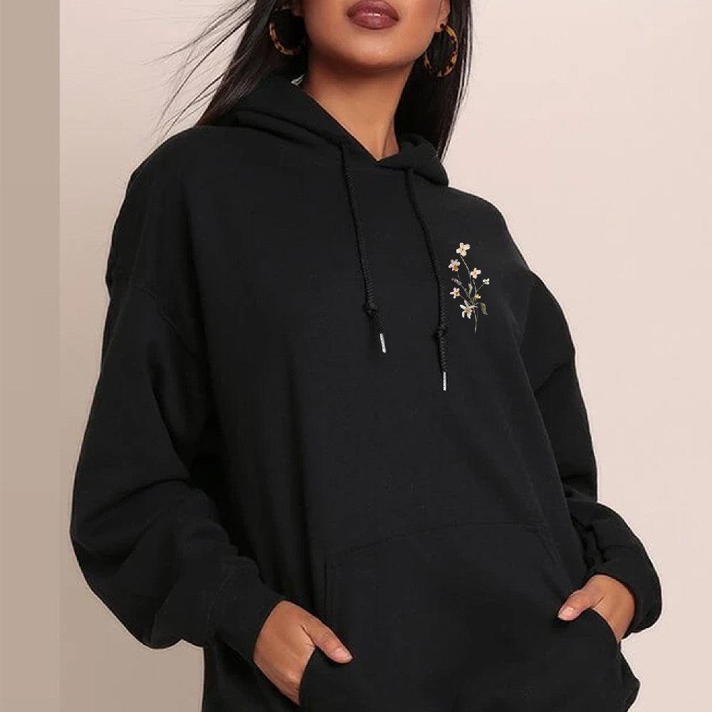 Women's Floral Letter Graphic Pullover Hoodie
