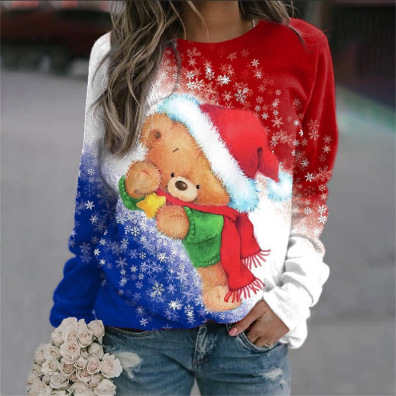 Festive 3D Snowman Christmas Women's Pullover Sweater