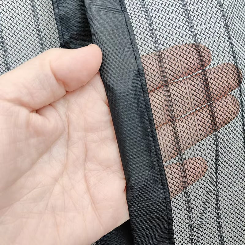 A Magnetic Mosquito-proof Door Curtain Made of Fine Mesh Material That Effectively Keeps Mosquitoes Away. It Features a Lace Design and Convenient Storage Straps, with a Magnetic Centre That Lets Pets