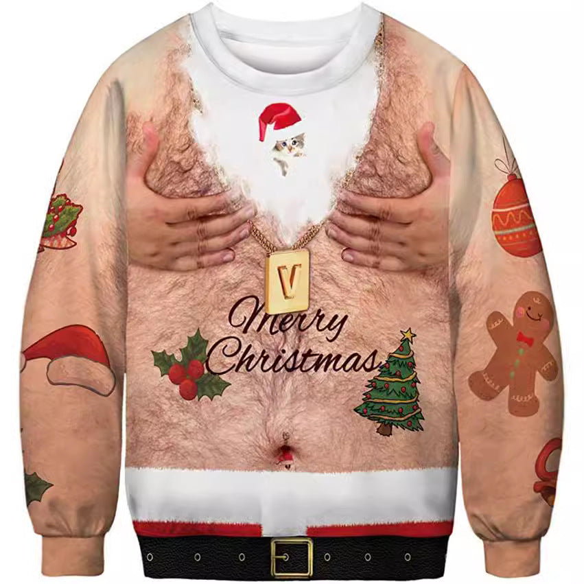 Unisex Halloween Digital Print Crewneck Sweater