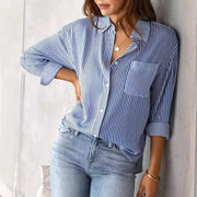 Women's Casual Plaid Long Sleeve Button-Down Shirt