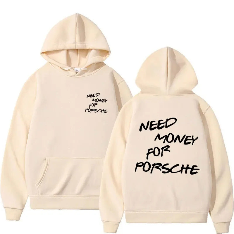 Funny Need Money Letter Print Casual Hoodie