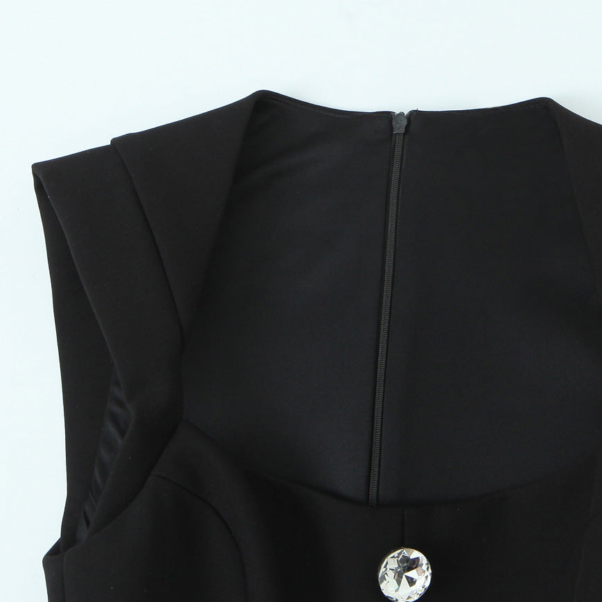 Chic Button-Trimmed Sleeveless Romper for Women