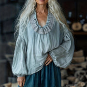 Loose, Lantern-sleeved Forest-style Casual All-match Shirt