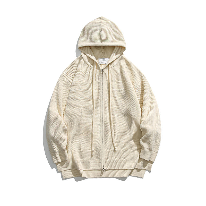 Women's Cozy Hooded Zip Knit Cardigan Sweater Coat