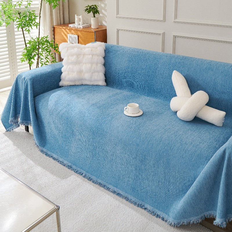 Solid-color Chenille All-season Universal Non-slip Scratch-resistant Sofa Cover