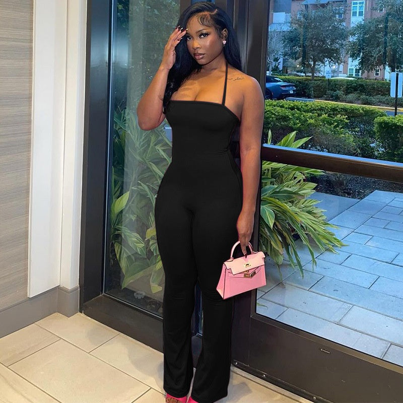 Women's Sexy Backless Halter Jumpsuit
