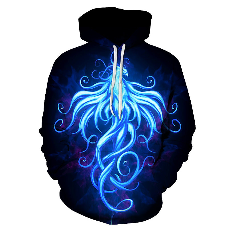 Flame Phoenix 3D Casual Loose Hoodie