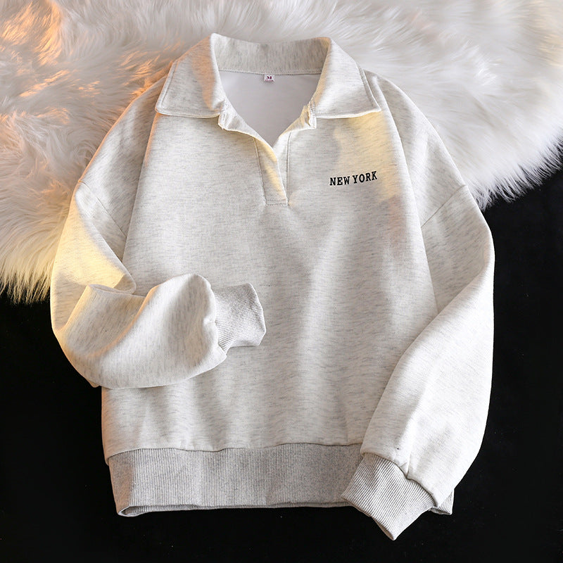 Chic Hong Kong Style Long Sleeve Hoodie & Sweatshirt