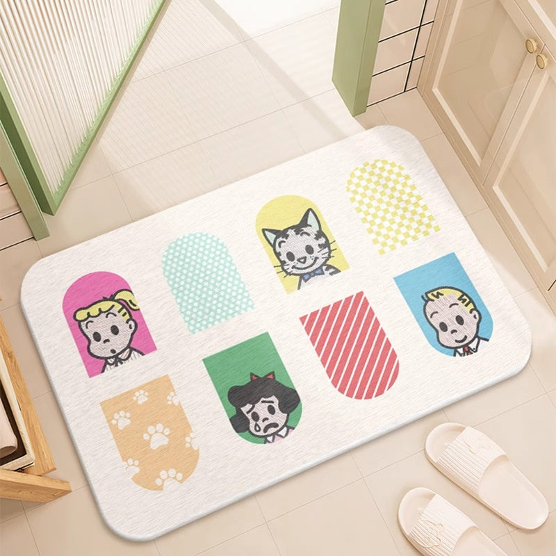 Quick-drying Cartoon Silica Mud Floor Mat