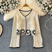 Autumn Hollow Crocheted Flower Sweater