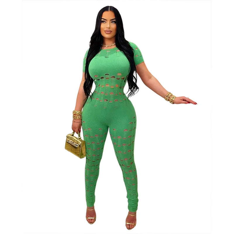 Women's Backless Hollowed-Out Slim Fit Bodysuit