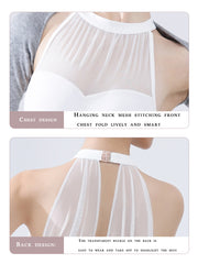 Sleeveless Halter Art Exam Exercise Clothing Mesh Stitching Gym Outfit