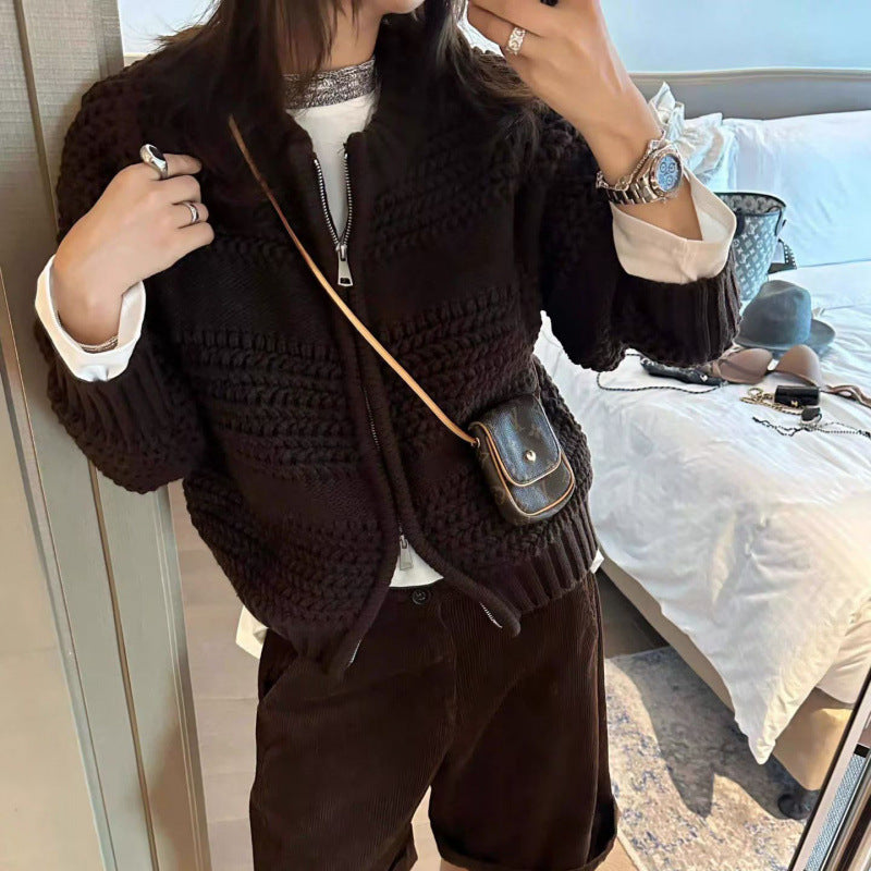 Ys High-end Retro Casual Chunky-knit Thick Sweater