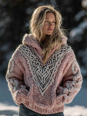 Autumnwinter Hooded Knitwear 3d Digital Print Unisex Crew-neck Pullover Sweater for Men and Women