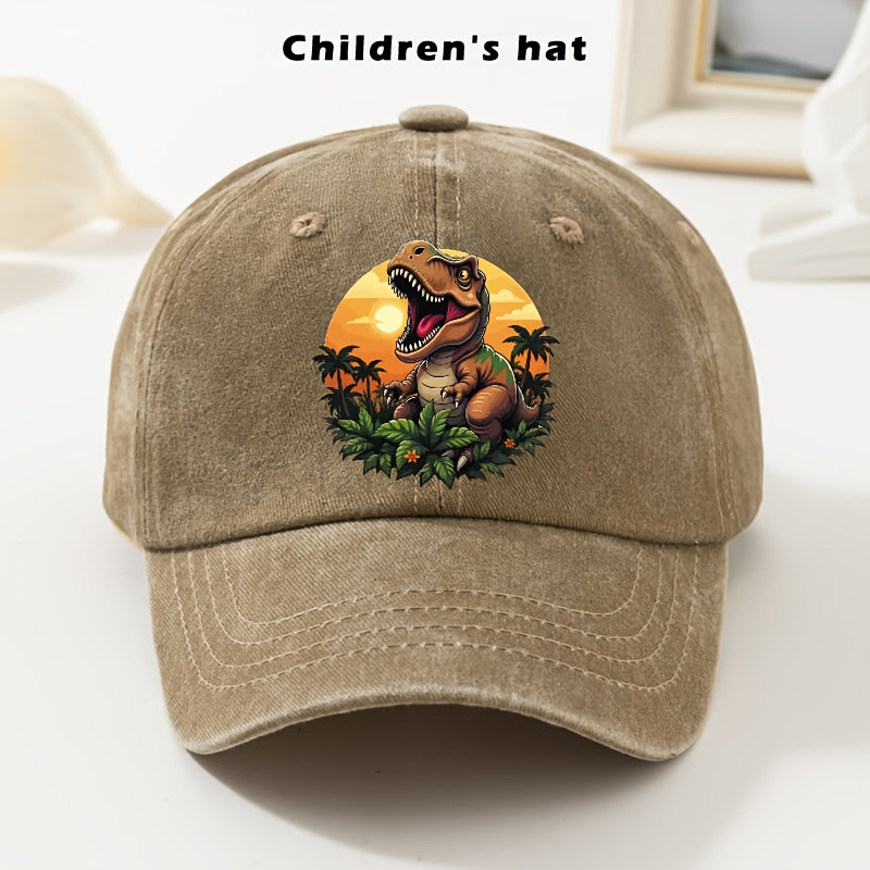 Dinosaur Print Adjustable Baseball Cap for Kids and Teens