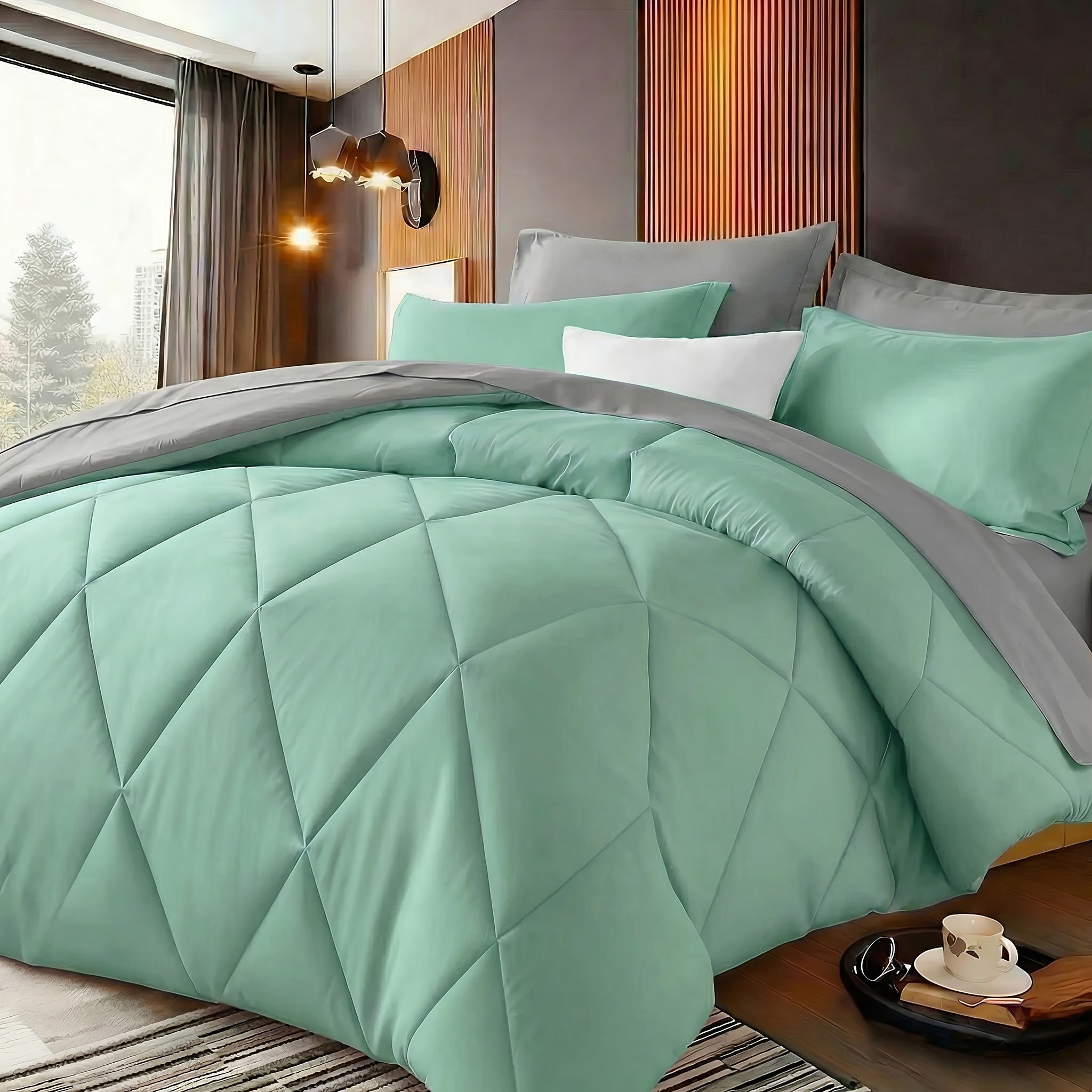 2‑Piece Solid Color Diamond‑Pattern Bed Sheet Set – Large & Extra‑Large, Ultra‑Fine Fiber Quilt with Pillowcase