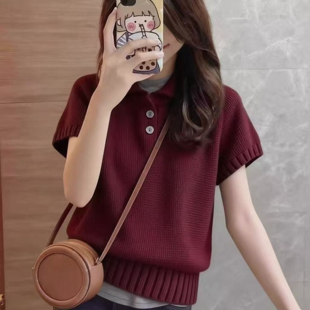 Short Sleeve Shirt Women's Summer New Collar Loose Hundred