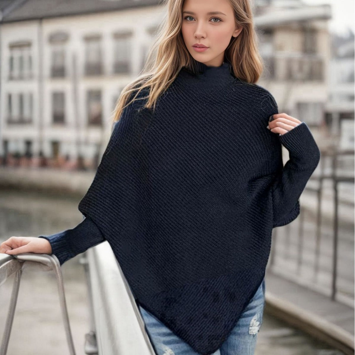 Irregular Outerwear Turtleneck Sweater Women's