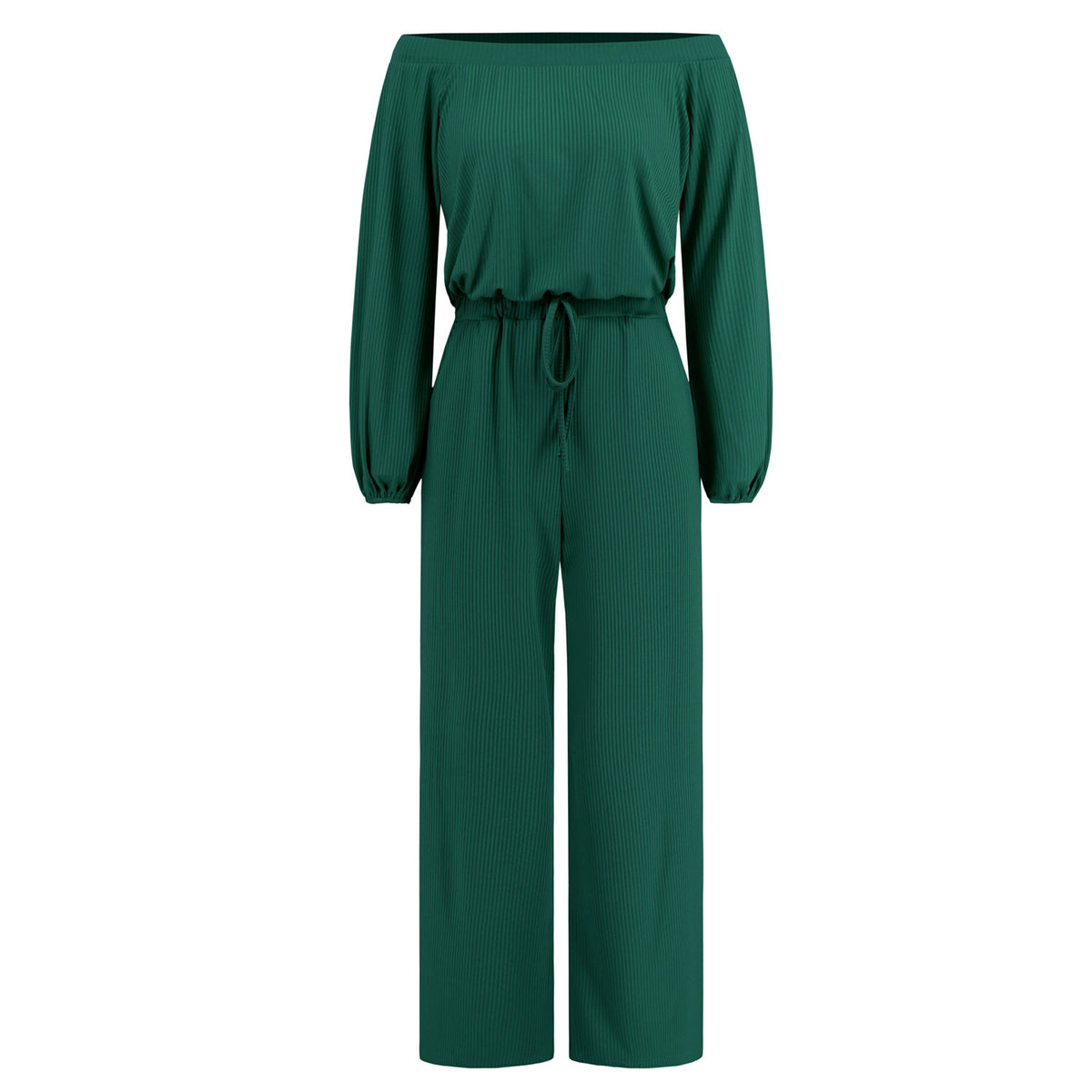 Chic Off-Shoulder Lantern Sleeve High Waist Jumpsuit
