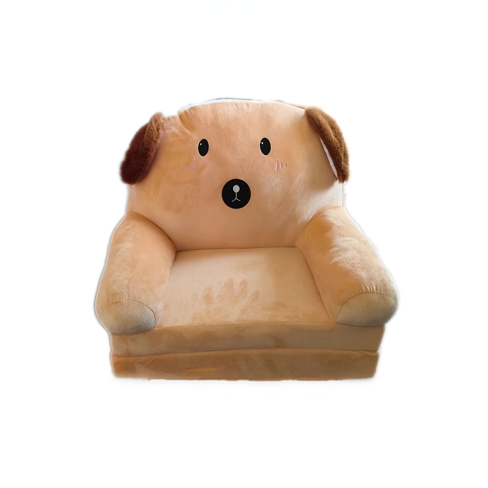 Children's Foldable Plush Sofa with Pillow – Flip‑Top Reclining Seat, Removable Washable Cover