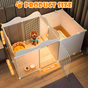 MOZEAT LENS Heavy-Duty Metal Multi-Functional Indoor/Outdoor Dog Playpen with Adjustable Height & Spacious Design - Foldable & Portable Pet Fence with Non-Slip Base, Escape-Proof