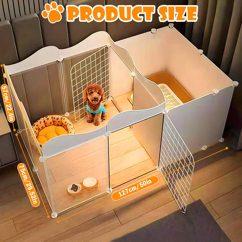 MOZEAT LENS Heavy-Duty Metal Multi-Functional Indoor/Outdoor Dog Playpen with Adjustable Height & Spacious Design - Foldable & Portable Pet Fence with Non-Slip Base, Escape-Proof