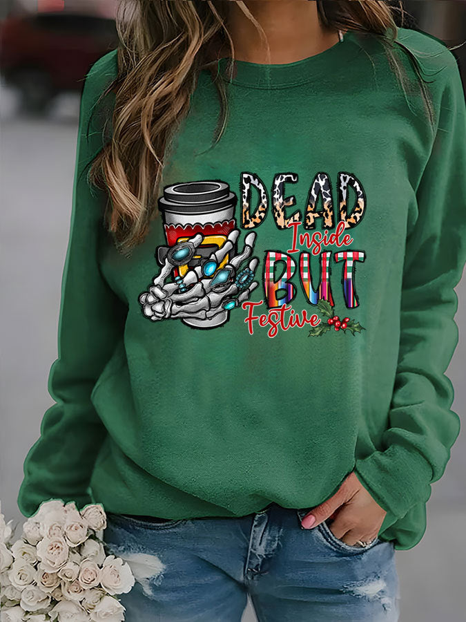 Cozy Pumpkin Print Long Sleeve Women's Sweater