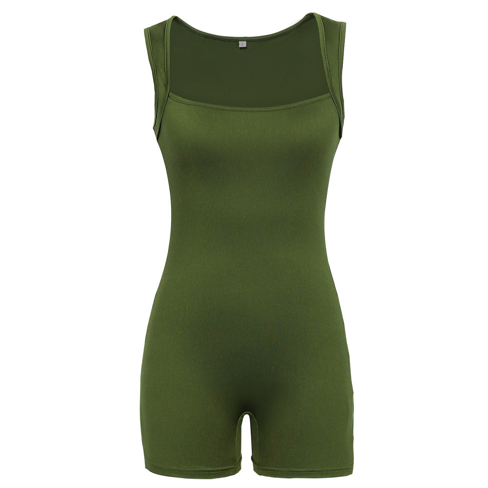 Summer Solid Color Jumpsuit Women's Sports