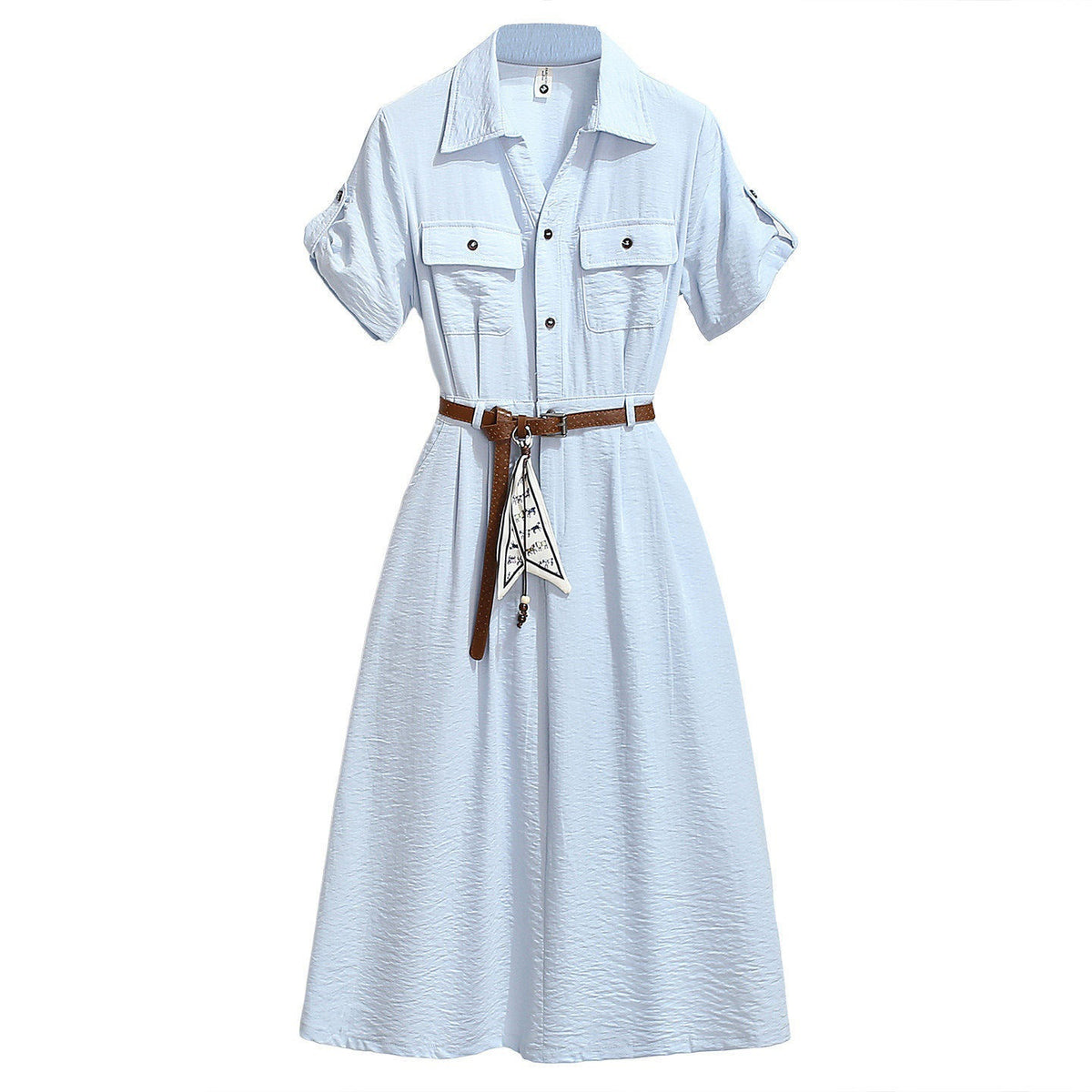 Summer New Waist-cinching A-line Shirt Dress