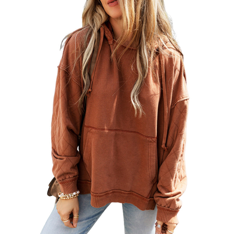 Casual Solid Color Long Sleeve Loose Women's Pullover Sweatshirt