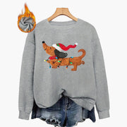 Womens Loose-fit Cartoon-print Crew-neck Long-sleeve Thermal Sweater