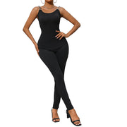 Womens Slim-fit Jumpsuit With Spaghetti Straps Simple Design Body-conscious Trousers