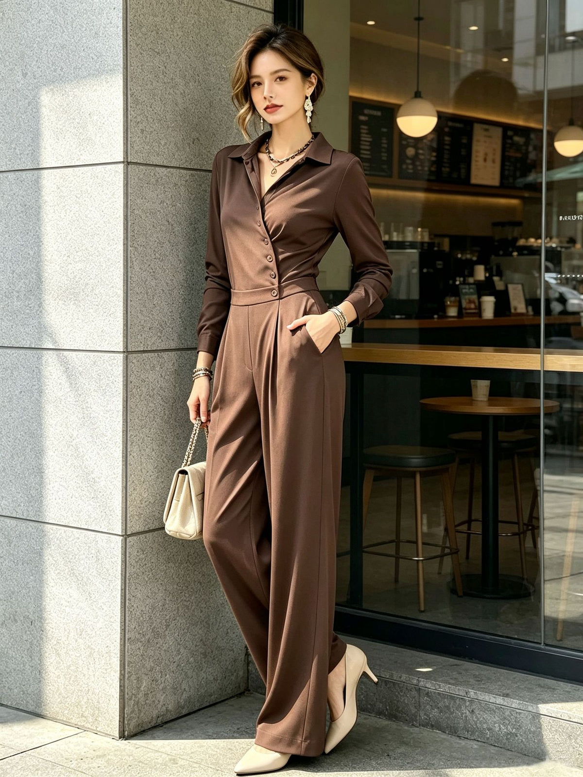 Stylish And Elegant High-waisted Jumpsuit