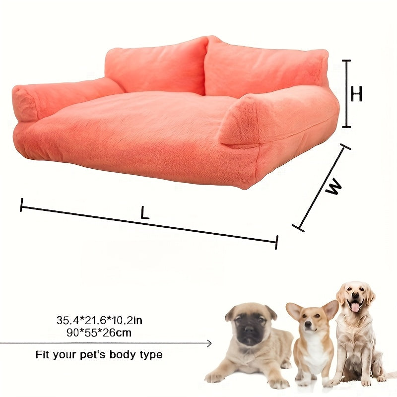 Extra Large All-season Warm Dog Bed & Cat Bed - Thickened Plush Pet Sofa Bed With Soft Cushioned Surface, Spacious Indoor Dog Cage Mat For Large Breeds, Cozy Durable Pet Bed For Dogs And Cats,