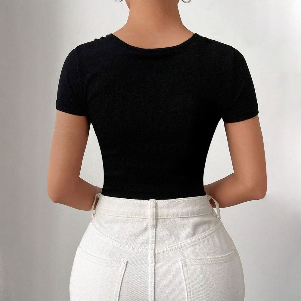 Chic One-Shoulder Twisted Body-Hugging Bodysuit